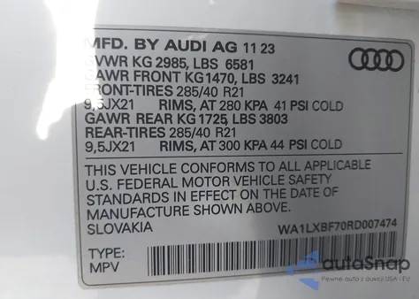 2024 Audi Q7 Premium Plus 55 Tfsi Quattro Tiptronic z USA, uszkodzony, nr VIN WA1LXBF70RD007474